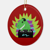 Dj-asaurus Rex Keramisch Ornament (Links)