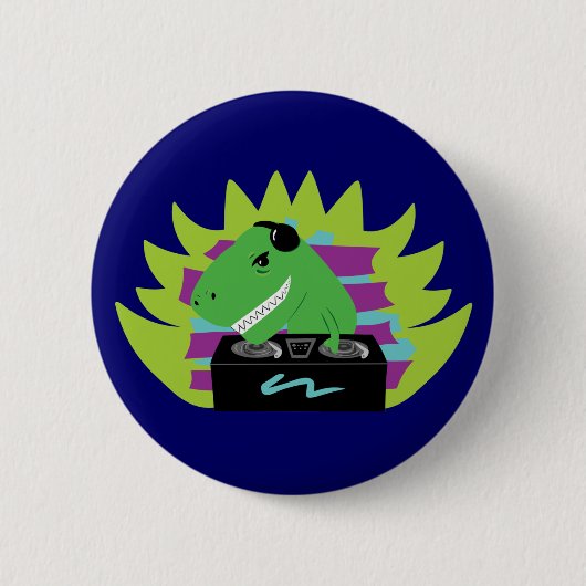 Dj-asaurus Rex Ronde Button 5,7 Cm (Voorkant)