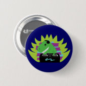 Dj-asaurus Rex Ronde Button 5,7 Cm (Voorkant /achterkant)