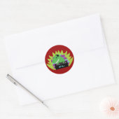 Dj-asaurus Rex Ronde Sticker (Envelop)