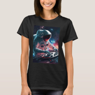 DJ Astronaut Platenspeler in Space Graphic voor Me T-shirt