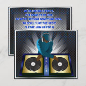 DJ Bachelor Bachelorette Surprise Party Uitnodigin Kaart (Voorkant / Achterkant)