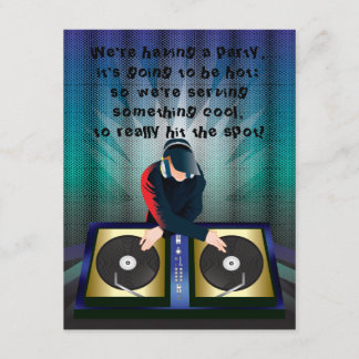 DJ Bachelor Bachelorette Verrassingsfeest Uitnodig Kaart