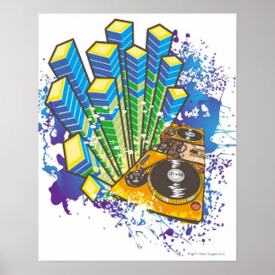 DJ-bedieningspaneel Poster