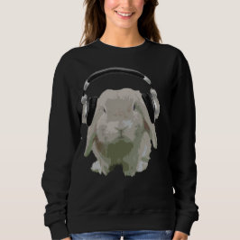 DJ Bunny Rabbit met headphones Fun Music Lover Trui