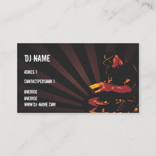 Dj Business card Visitekaartje (Voorkant)