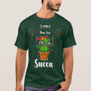DJ-cactus met hoofdtelefoon en zonnebrillen Plant T-shirt