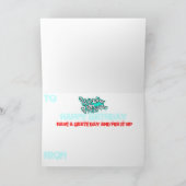 DJ Caricature joyeuse carte de ravin d'anniversair (Intérieur)