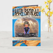 DJ carte d'anniversaire (Fleur jaune)