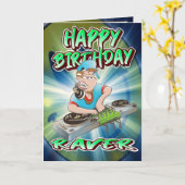 DJ carte d'anniversaire (Fleur jaune)