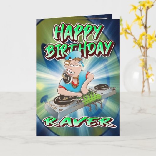 DJ carte d'anniversaire (Fleur jaune)