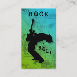 DJ Carte de visite Guitare Musique Bleu / Vert