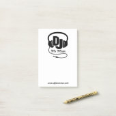 DJ casque musique demande de musique post-it notes (Sur un bureau)