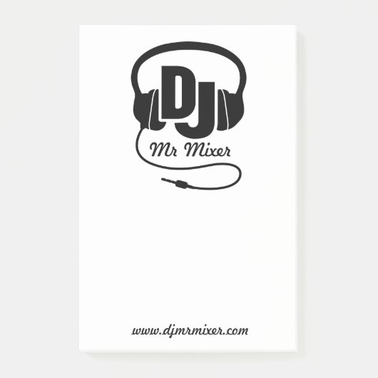 DJ casque musique demande de musique post-it notes (Devant)