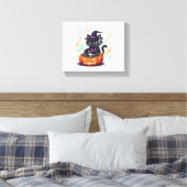 DJ Cat Halloween Oversized T-Shirt Canvas Afdruk (Insitu (Slaapkamer))
