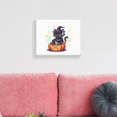 DJ Cat Halloween Oversized T-Shirt Canvas Afdruk (Insitu (Woonkamer))