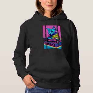 DJ Cat Hoofdtelefoon Draaitafel DJ Mixer Dreamwave Hoodie