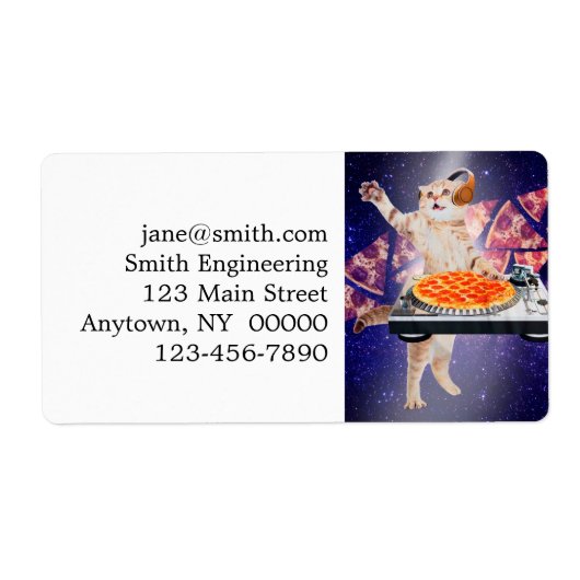 DJ Cat Platenspeler Mixer Etiket (Voorkant)