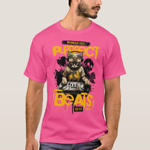 DJ Cat Purrfect Beats Meowsic Fest Platenspeler ED T-shirt