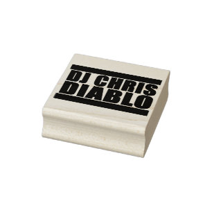DJ CHRIS DIABLO LOGO RUBBER STEMPEL MEDIUM