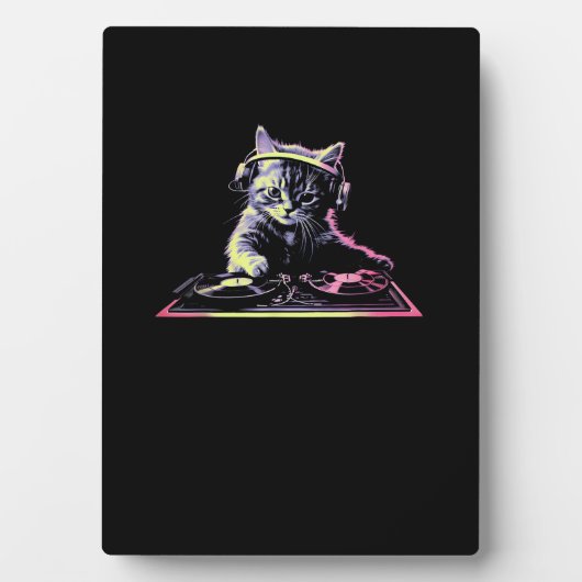 DJ Controller Cat - Grappige DJ Cat Fotoplaat (voorkant)