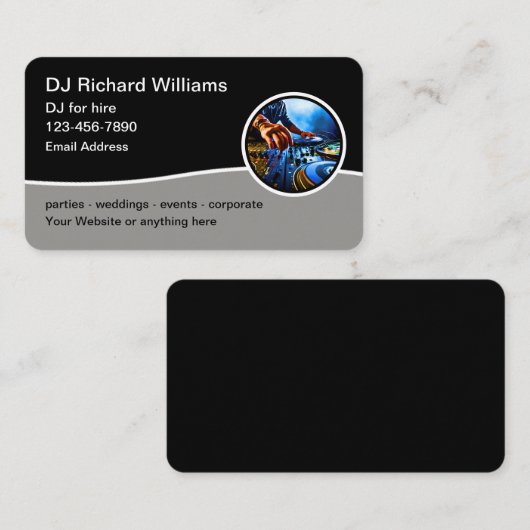 DJ cool Pour L'Location Carte de visite Moderne (Devant / Derrière)