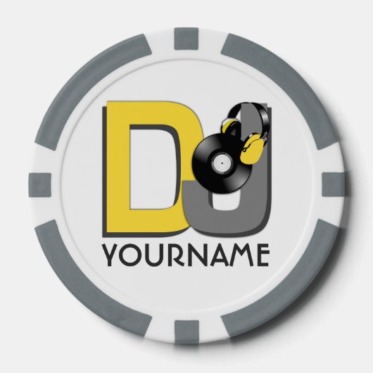 DJ custom monogram poker chips (Voorkant)