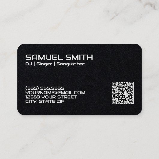 DJ Custom QR Code Premium Visitekaartje (Achterkant)
