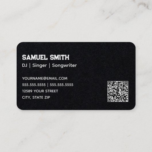 DJ Custom QR Code Visitekaartje (Achterkant)