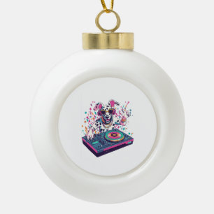 DJ Dalmatiër � EDM Rave Feest Hond Keramische Bal Ornament