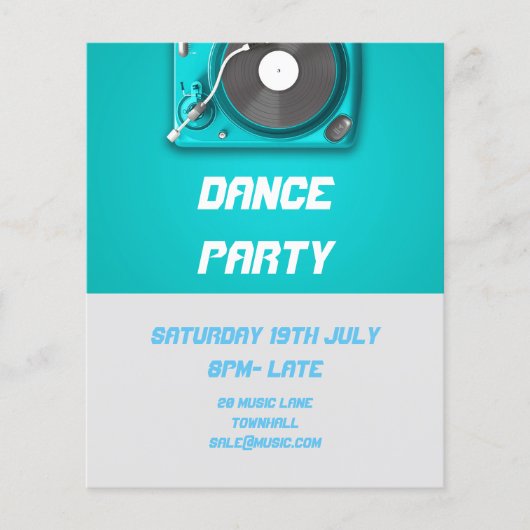 DJ Dance Party Retro Nightclub disco Flyer (Voorkant)