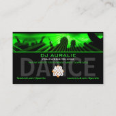 DJ Dance Rave Lasers Club Carte de visite (Dos)