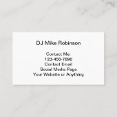 DJ de musique cool Cartes de visite (Dos)