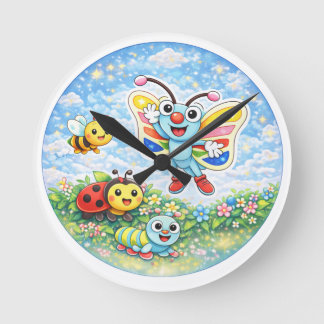 DJ de Vlinder & Vrienden Wandklok Ronde Klok