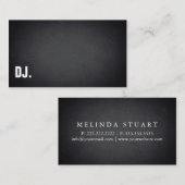 DJ Deejay Modern Minimalist Black Professional Visitekaartje (Voorkant / Achterkant)