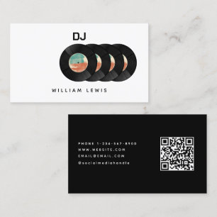 DJ Deejay Retro Vinyl Record QR-code Visitekaartje