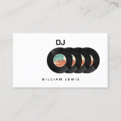 DJ Deejay Retro Vinyl Record QR-code Visitekaartje (Voorkant)