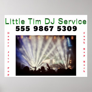 DJ Disc Jockey Elektronisch Huwelijksfototemplate Poster