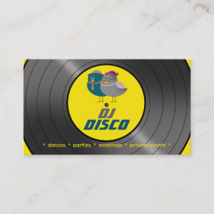 DJ Disco Music Retro Vinyl Record Bird Chic Visitekaartje