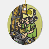 DJ Disk Jockey Keramisch Ornament (Links)