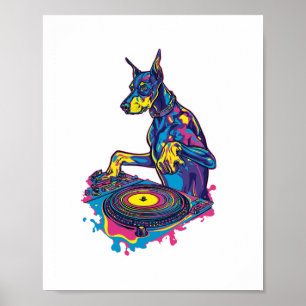 DJ Doberman - Club Vibe Feest Hond Poster
