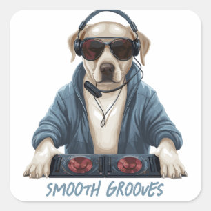 DJ Doggo Vierkante Sticker