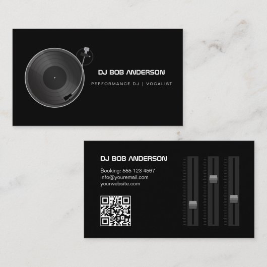 DJ-draaitafel Visitekaartje (Voorkant / Achterkant)