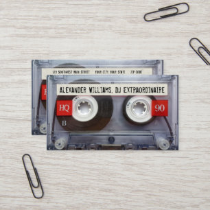 DJ Extraordinaire Cassettereband met QR-code Visitekaartje
