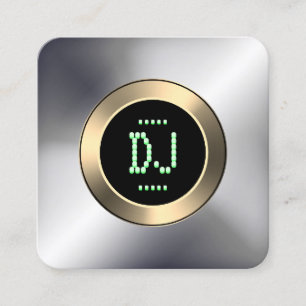 DJ faux display metallic Vierkante Visitekaartje