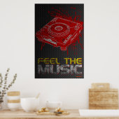 DJ Feel The Music Poster - Pioneer CDJ Graffiti (Cuisine)