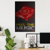 DJ Feel The Music Poster - Pioneer CDJ Graffiti (Bureau à domicile)