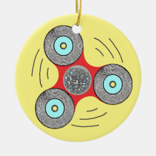 DJ Fidget Spinner Keramisch Ornament
