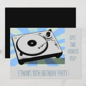 DJ funky cool retro tienerjongens verjaardagsfeest Kaart (Voorkant / Achterkant)