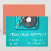DJ funky koele retro verjaardagsfeestje voor tiene Kaart (Voorkant / Achterkant)